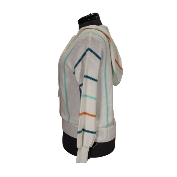 Roxy Bay of Rainbows Knit Hoodie Sweater Women’s Size Small Lace-Up V-Neck - Picture 3 of 13